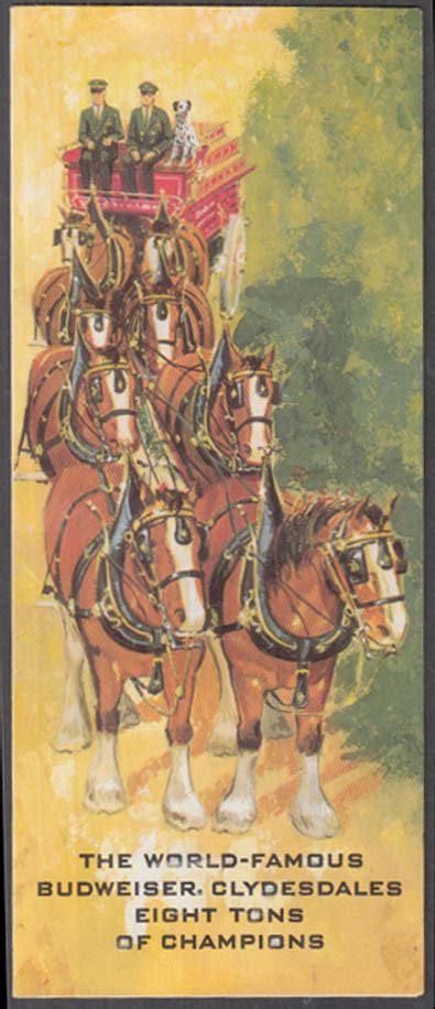 The World-Famous Budweiser Beer Clydesdales folder 1971