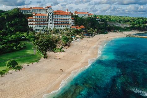 Beach with Luxury Hotel Resort and Ocean in Bali Island. Aerial View ...