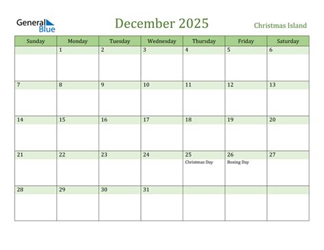 December 2025 Calendar with Christmas Island Holidays