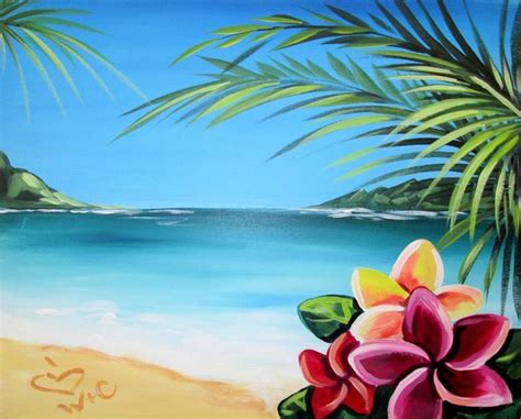 Resultado de imagen para paint summer night beginner Hawaiian Painting ...