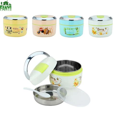 FANYI Korean Stainless Steel Food Container Portable 1.2L/1.5L Meal Boxes Cute Cartoon Print ...