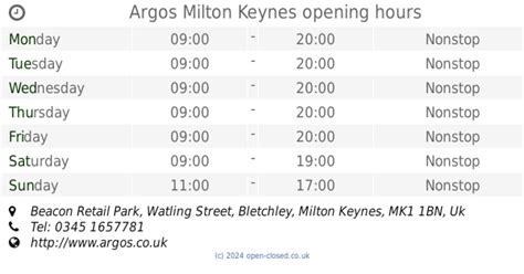 Argos Milton Keynes opening times, Beacon Retail Park, Watling Street ...