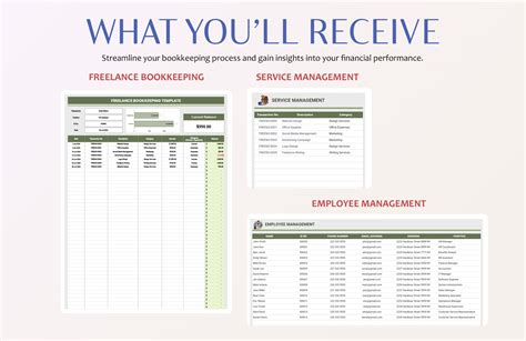 Freelance Bookkeeping Template in MS Excel, Google Sheets - Download ...