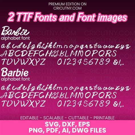 Barbie Fonts and 55 Barbie images bundle | Cricutny