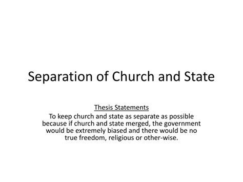 PPT - Separation of Church and State PowerPoint Presentation, free ...