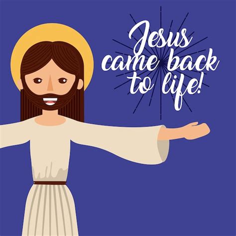 Premium Vector | Jesus come back to life catholic image