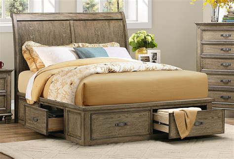 Sylvania Driftwood Queen Platform Storage Bed from Homelegance (2298SL-1) | Coleman Furniture