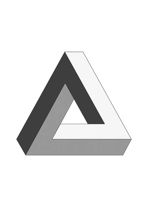Impossible Triangle Geometric Escher Style Optical Illusion - Etsy UK | Geometric logo ...