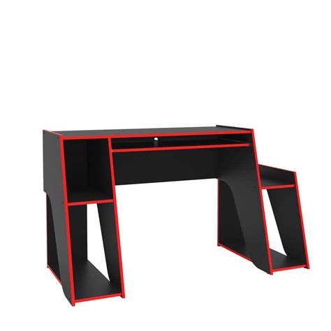 Mission 47 in. Black and Red Gaming Desk 401904120004 - The Home Depot