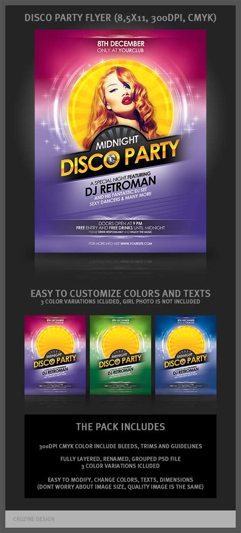 Disco Party Flyer Template by hugoo13 on DeviantArt