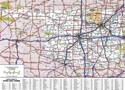 Large detailed roads and highways map of Oklahoma state with all cities ...