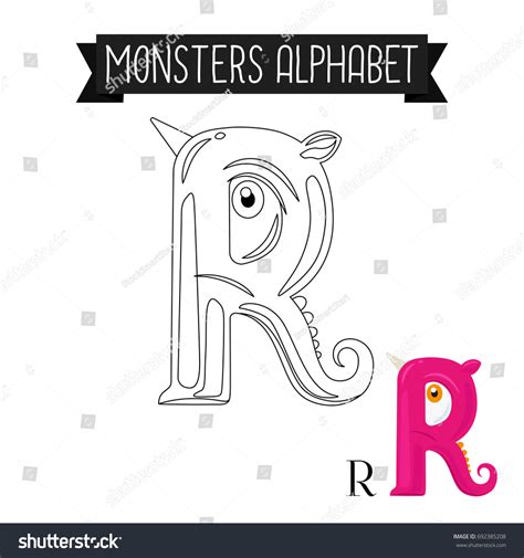 Coloring Page Monsters Alphabet Kids Letter Stock Illustration 692385208 | Shutterstock