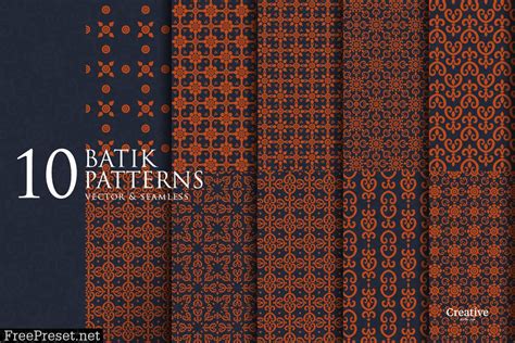 Vector Batik Seamless Patterns AZC4VD5