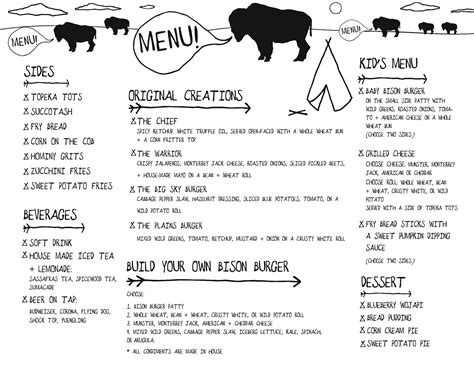 Bison, Bison, Bison: Menu Project. on Behance