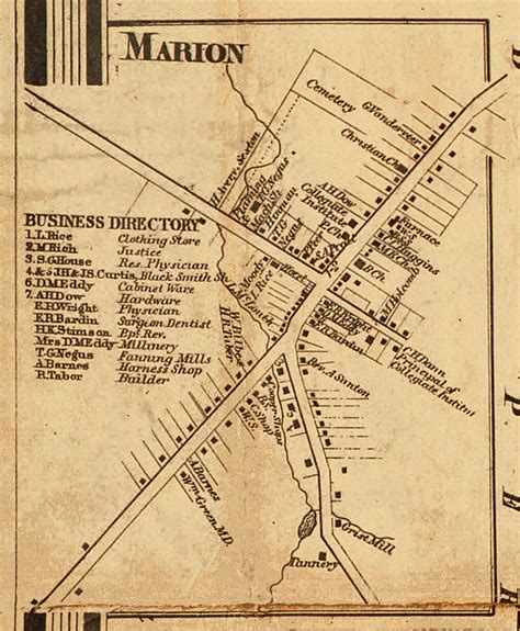 Marion Village, New York 1858 Old Town Map Custom Print - Wayne Co. - OLD MAPS