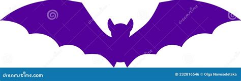 Halloween Flying Bat Silhouette. Flat Vector Illustration. Stock Vector - Illustration of horror ...