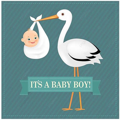 Poster Stork With Baby Boy Card Objects Drawing Vector, Card, Objects, Drawing PNG and Vector ...