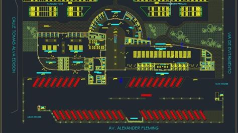 Bus Terminal Terrestrial Plan With All Details DWG Template DWG - CAD Templates