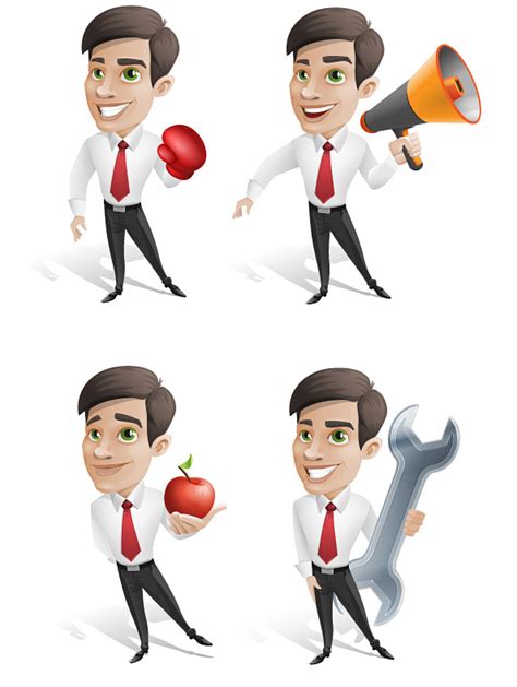 Free Businessman Vector Character Set - Vector Characters