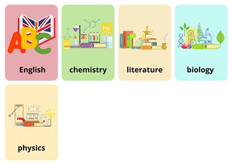 School Subjects Flashcards With Words ONLINE - Ezpzlearn.com