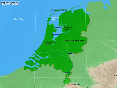 Netherlands Physical Map - A Learning Family