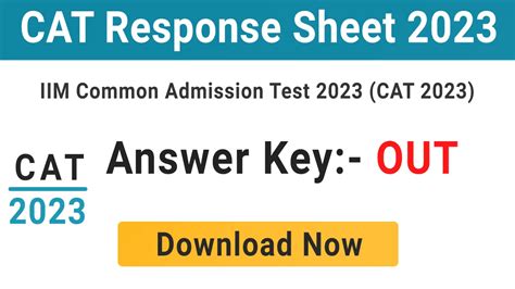 CAT Response Sheet 2023 Answer Key Download iimcat.ac.in