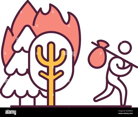 Problem of forest fires RGB color icon Stock Vector Image & Art - Alamy