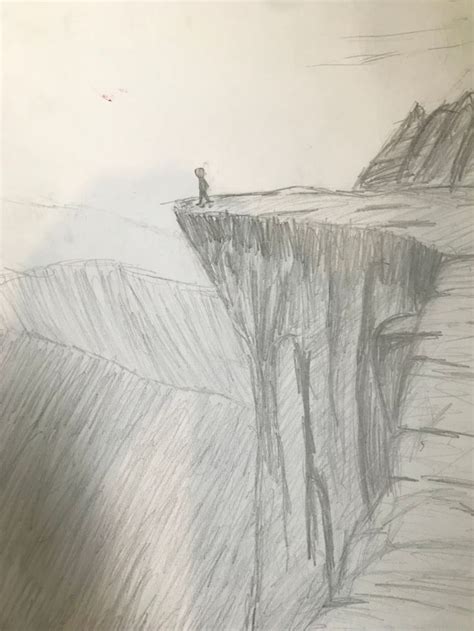 Simple Cliff Sketch | Montanha desenho, Desenhos natureza, Desenho ...