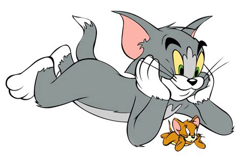 an image of a cartoon cat that is playing with a toy mouse in the air