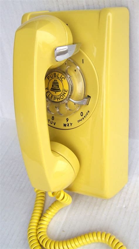 Western Electric 554 Yellow Rotary Dial Wall Phone Reconditioned Vintage 60s | Wall phone ...