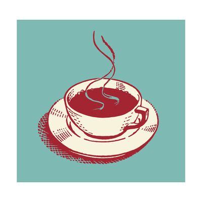 a drawing of a cup of coffee on a saucer