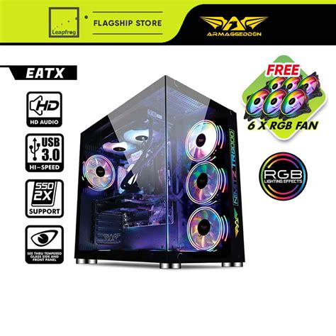 Armaggeddon Nimitz TR8000 Tampered Glass PC Case | RGB Lighting Front ...