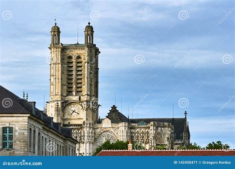 Historic Buildings and Tower of the Cathedral Troyes Stock Image - Image of historic, belfry ...