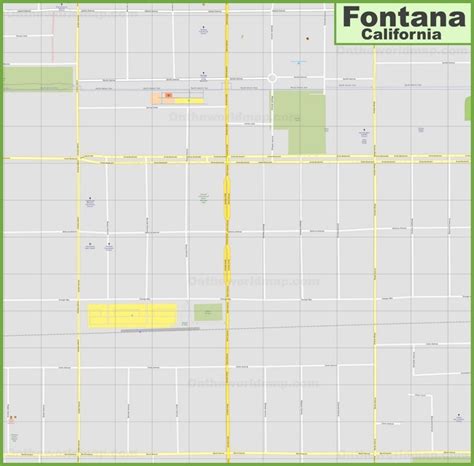 Fontana downtown map - Ontheworldmap.com