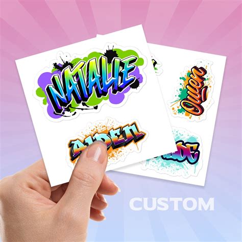 Graffiti Text Decal, Custom Name Graffiti Stickers, Custom Name Sticker ...