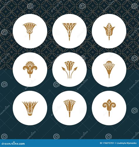 Logos in the Form of an Egyptian Lotus Flower. Stock Vector ...