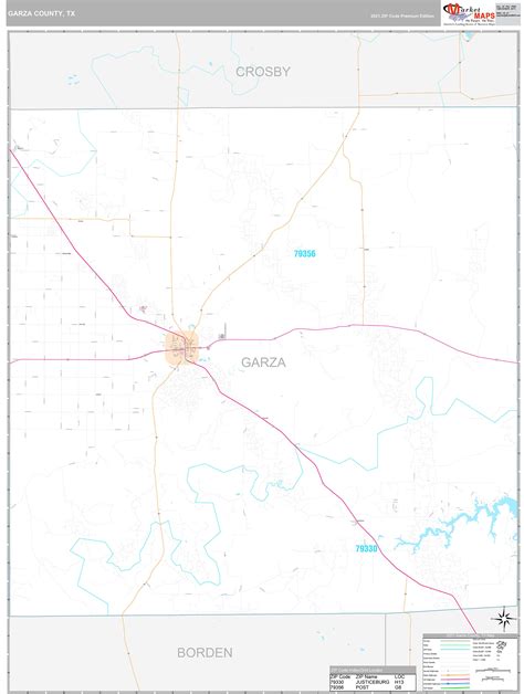 Garza County, TX Wall Map Premium Style by MarketMAPS - MapSales.com