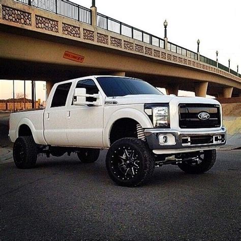 wihite lifted Ford truck | Diesel trucks ford, Lifted ford trucks ...