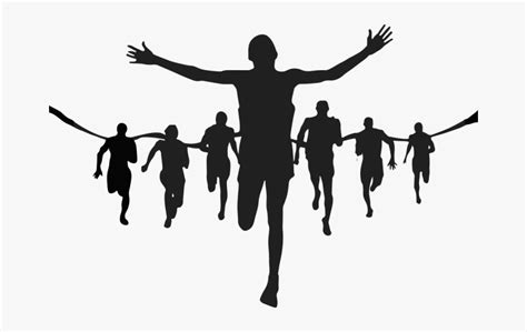 Silhouette Running Marathon Clip Art - Silhouette People Running Png ...