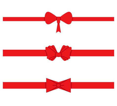 red ribbon with bow tie set illustration 6919498 Vector Art at Vecteezy