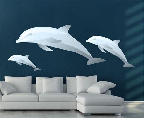 Dolphins Decals Dolphin Wall Mural Applique Dolphin Art