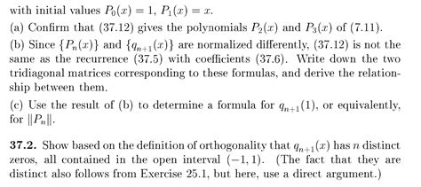 Solved 37.1. The standard recurrence relation for Legendre | Chegg.com