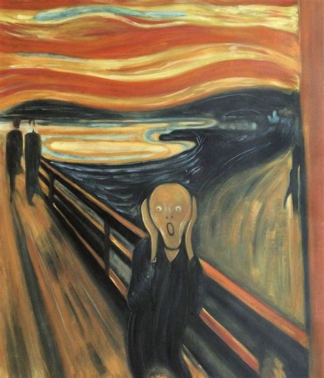 The Scream by Norwegian Edvard Munch, Painted between 1893 and 1910 The given name of this ...