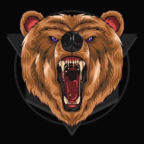 Grizzly bear head design 1156776 Vector Art at Vecteezy