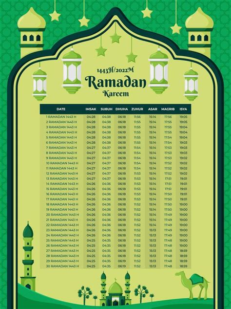 Ramadan Fasting Month Calendar 7412631 Vector Art at Vecteezy