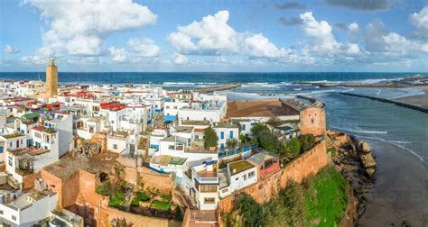 Panoramic aerial view of Rabat city, Morocco stock photo