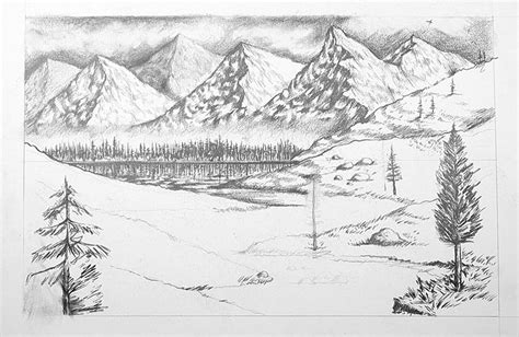 Share more than 80 easy sketch of landscape - seven.edu.vn