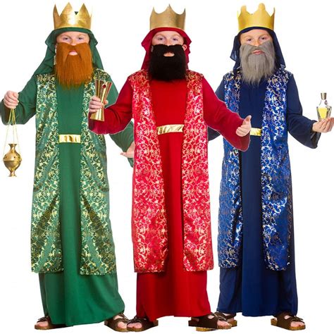 3 X Wise Man Set - Kids Costume Set (Blue, Green, Red) - Costume Sets ...