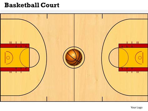 Basketball Court Powerpoint Template Slide | PowerPoint Presentation Sample | Example of PPT ...