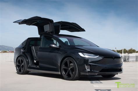 Black Tesla Model X with Carbon Fiber Sport Package by T Sportline # ...